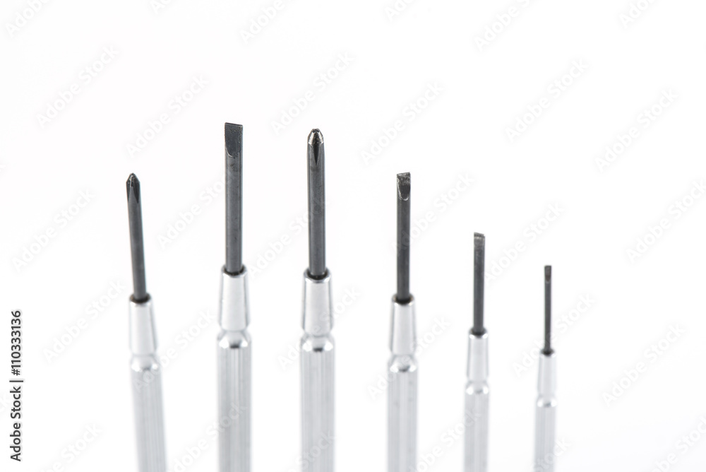 Screwdrivers kit isolated Screwdrivers kit isolated