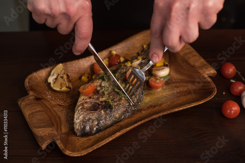 Grilled dorado fish
