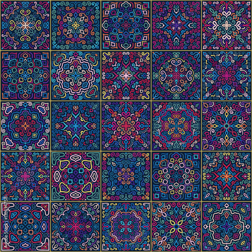 Wallpaper Mural Colorful Square Tiles Seamless pattern Torontodigital.ca