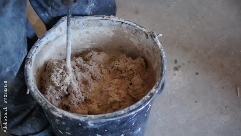 Mortar mixed in bucket Mortar mixed in bucket
