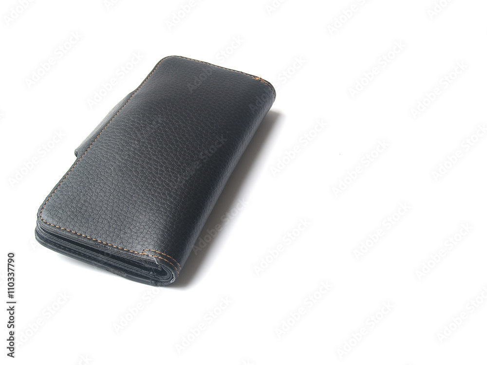 black leather wallet isolated on white background black leather wallet isolated on white background