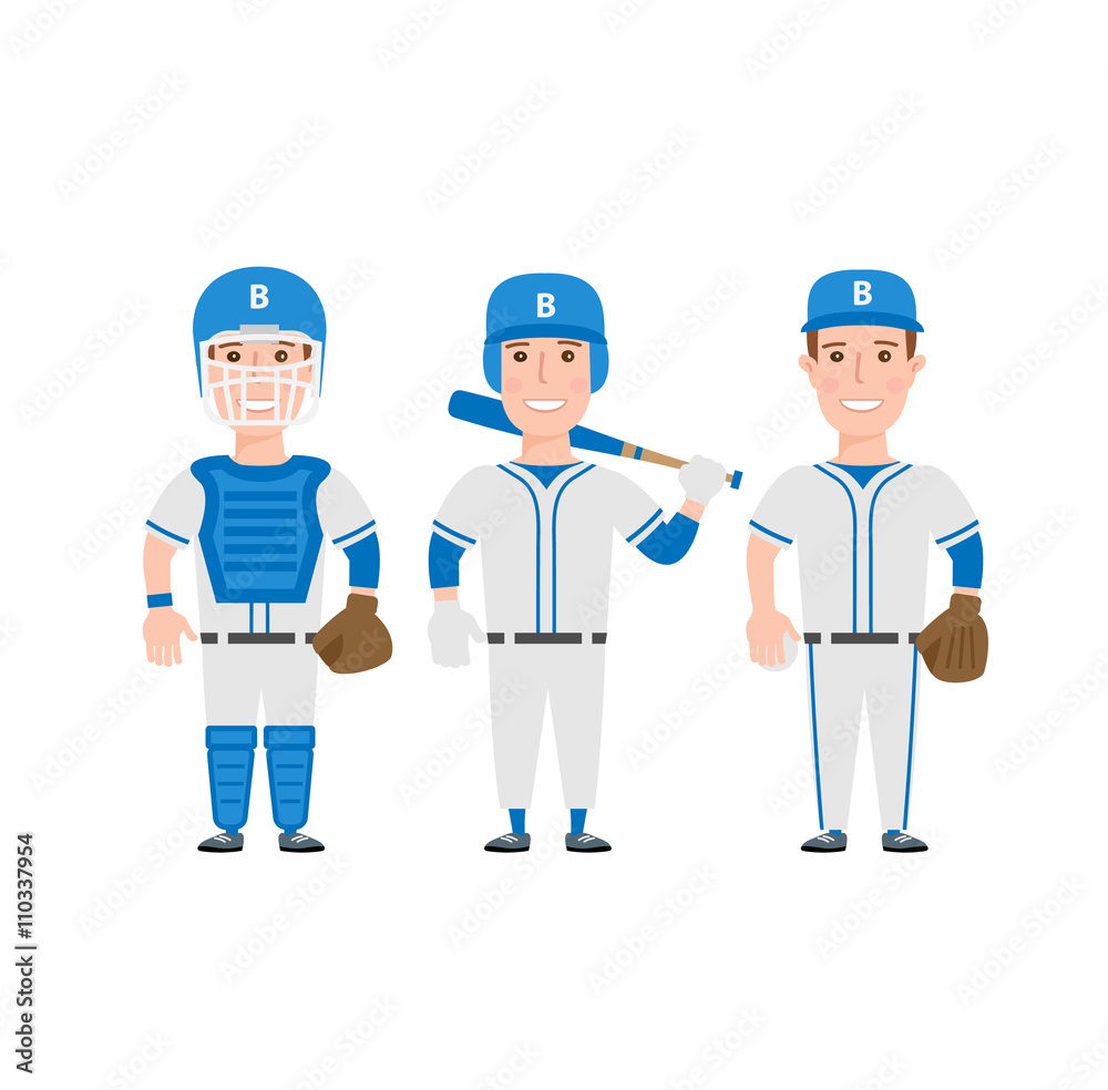 baseball players in uniform isolated on white background baseball players in uniform isolated on white background