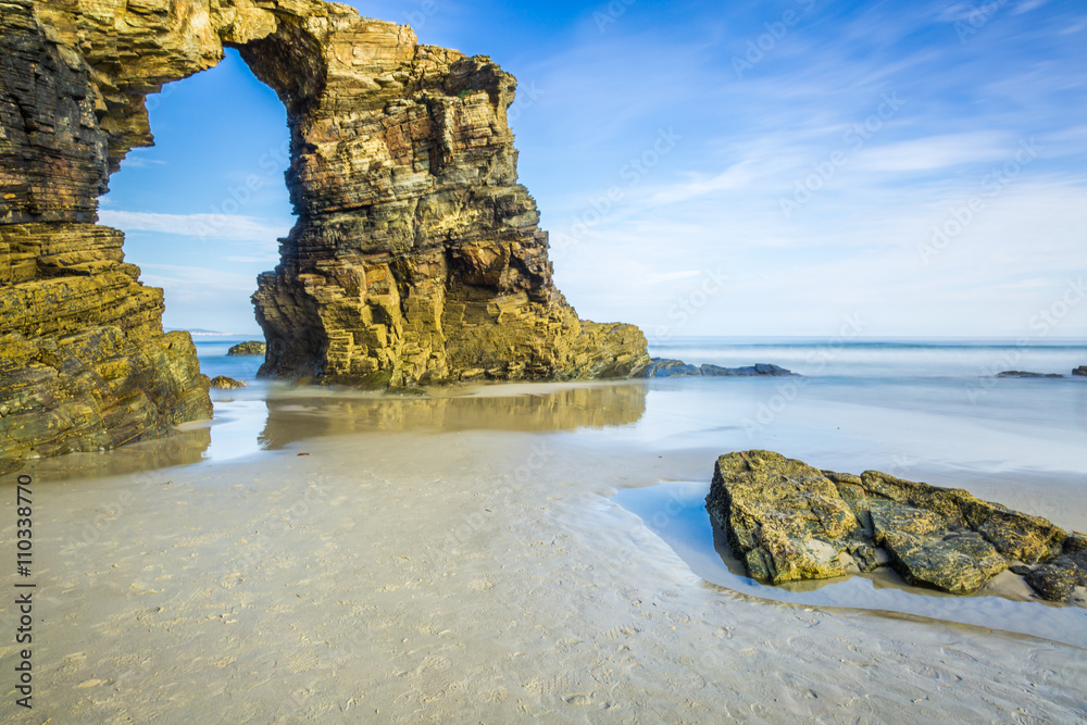 Famous Spanish destination, Cathedrals beach (playa de las cated