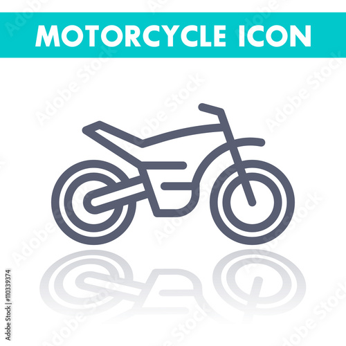 offroad bike, motorcycle linear icon, motocross pictogram, line icon isolated on white, vector illustration