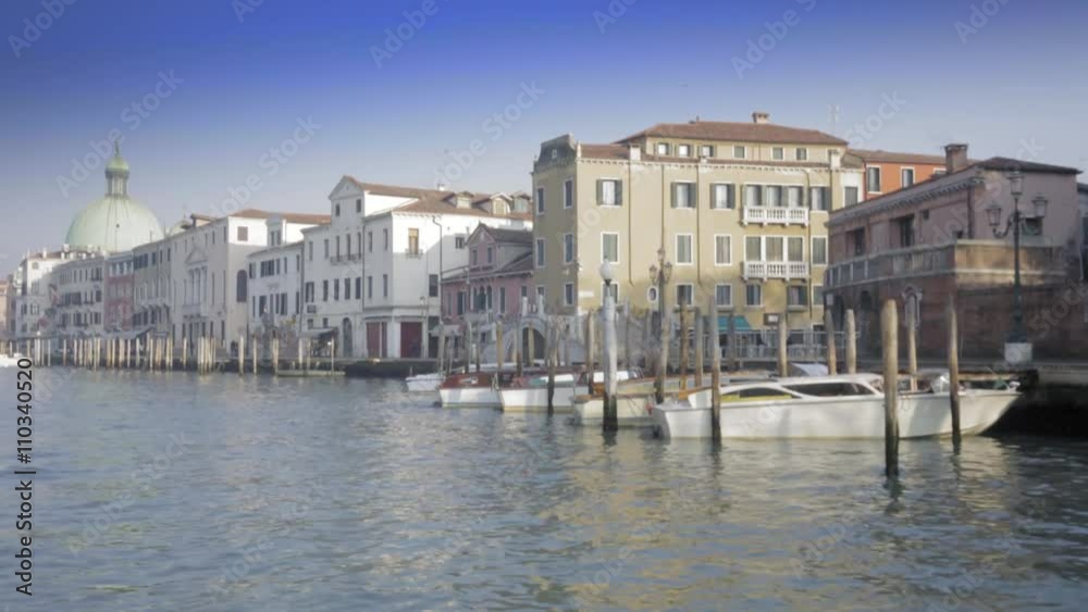 view of Venice Itlay in Winter canal boat gondola 4k view of Venice Itlay in Winter canal boat gondola 4k