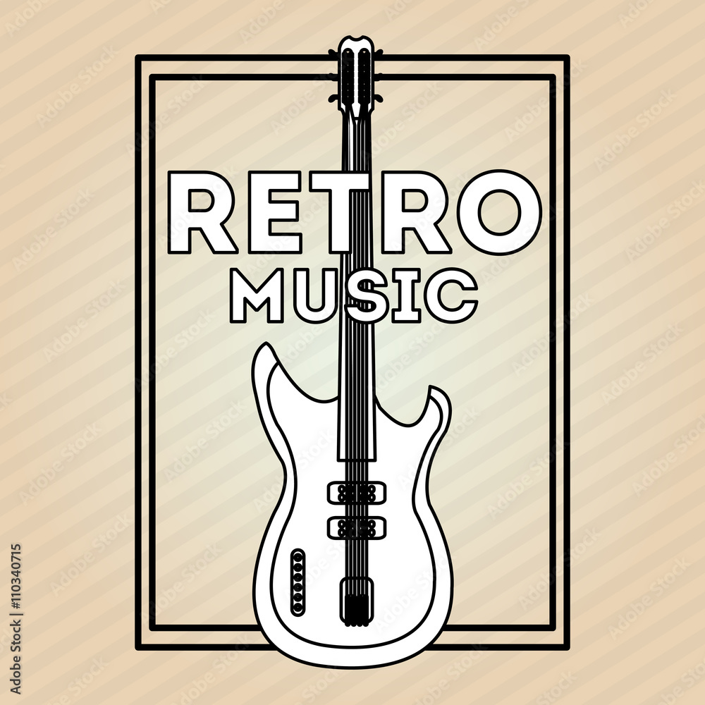 Music icon. Retro concept. Flat illustration Music icon. Retro concept. Flat illustration