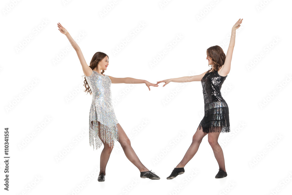 Two professional dancers isolated in studio Two professional dancers isolated in studio