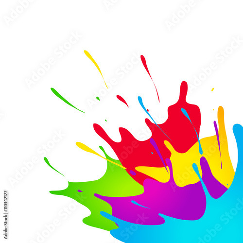 colored paint splashes in abstract shape, vector