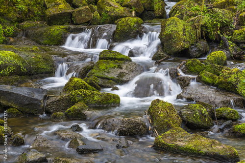 Waterfall in Lumsdale Valley in Matlock, Derbyshire, UK