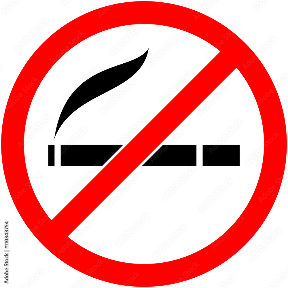 No smoking, cigarette prohibited symbol. Vector.