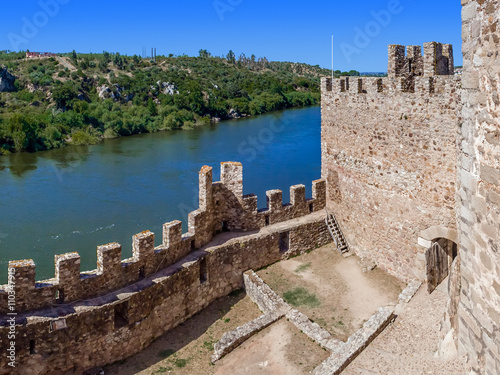  Interior of the Templar Castle of Almourol and Tagus river. One of the most famous castles in Portugal. Built on a rocky island in the middle of Tagus river. photo