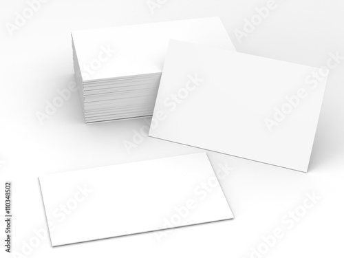 stack of white blank name cards 