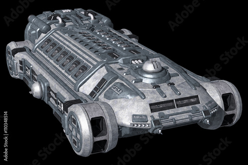 Принти на полотні spaceship isolated on black background