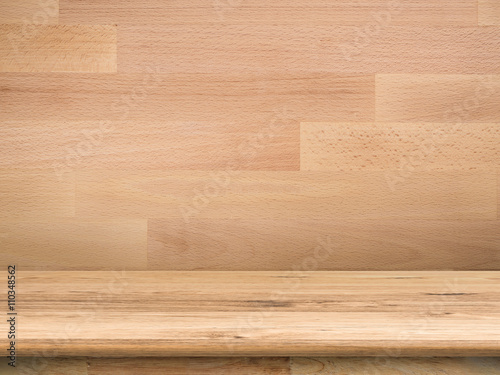 wooden shelf with wooden background