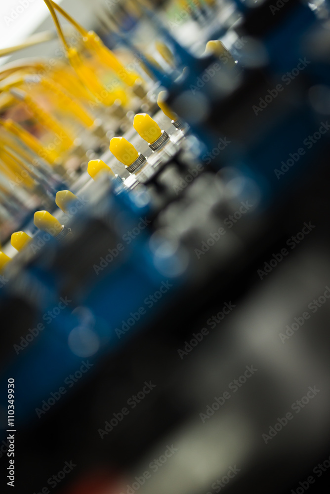 fiber optic with servers in a technology data center fiber optic with servers in a technology data center
