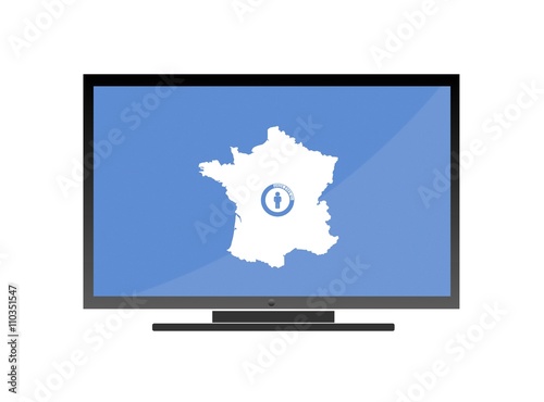 Géolocalisation France dans un écran de télévision