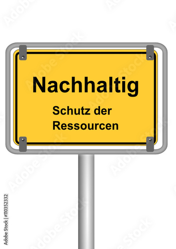 Ortsschild Nachhaltig