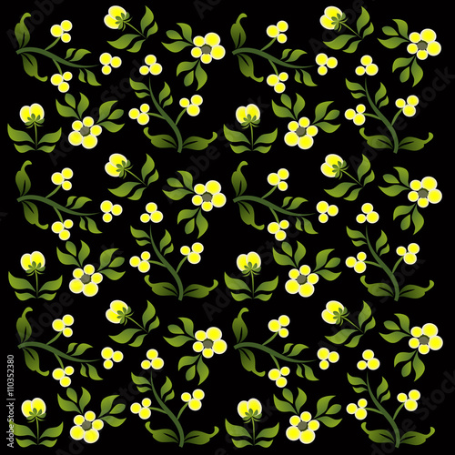 floral background yellow-green