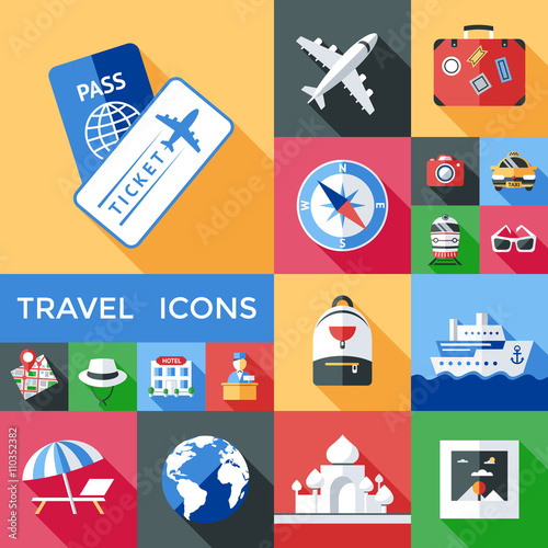 Travel Shadowed Icon Set