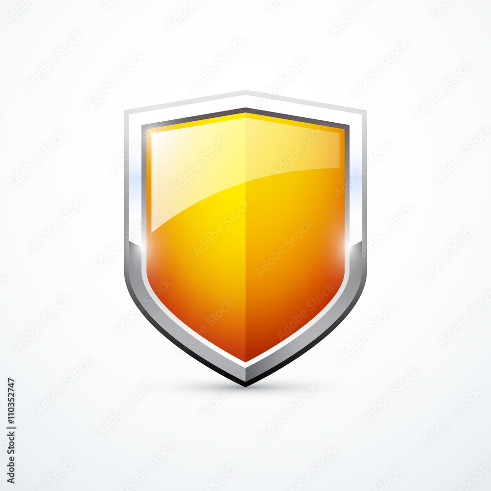 Vector orange shield Vector orange shield