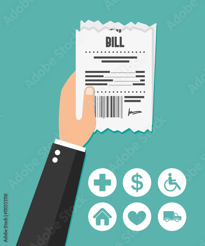 Paying bill. Flat icon