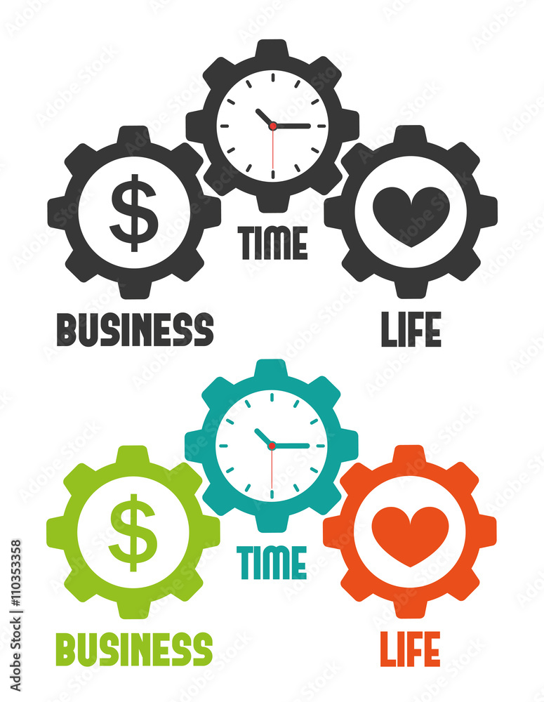 Obraz premium Work for lifeand time flat design