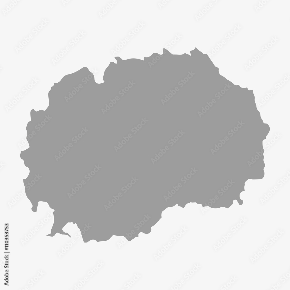 Macedonia map in gray on a white background