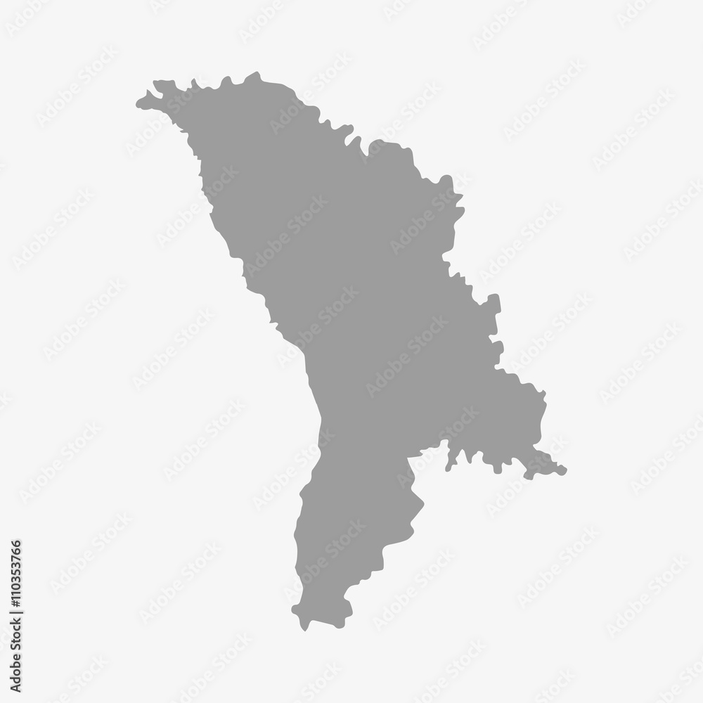 Moldova map in gray on a white background