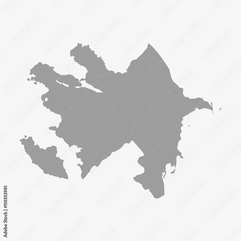 Map of Azerbaijan in gray on a white background