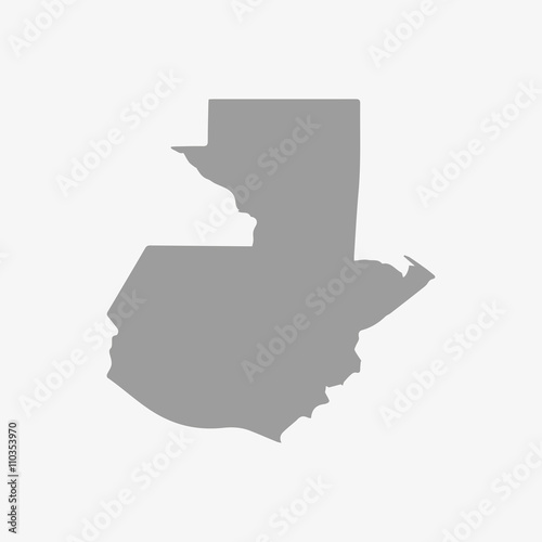 Map of Guatemala in gray on a white background