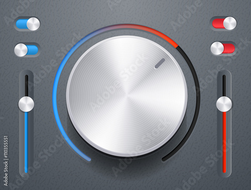 Knob and switches vector illustration