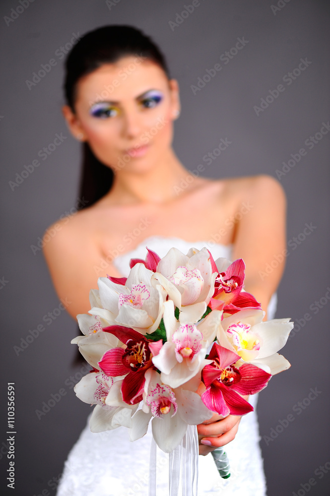 Beautiful bride in studio shooting