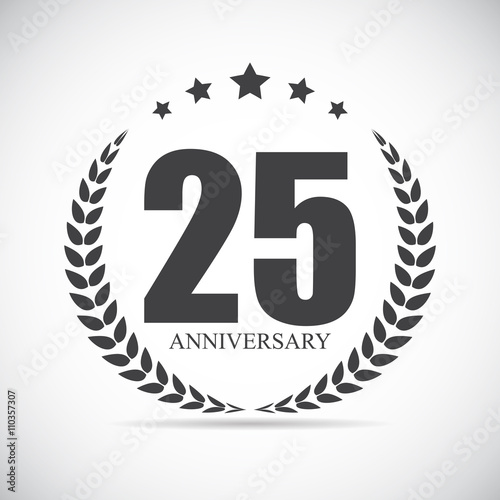 Template Logo 25 Years Anniversary Vector Illustration