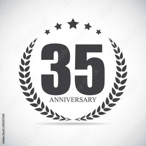 Template Logo 35 Years Anniversary Vector Illustration