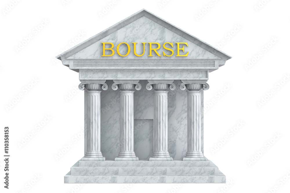 Obraz premium Bourse building with columns, 3D rendering