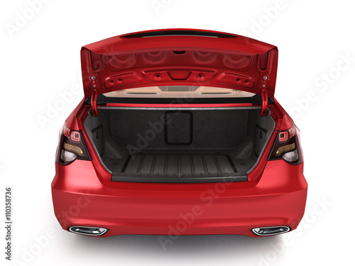 Fotografie, Obraz empty open trunk of a car 3d render