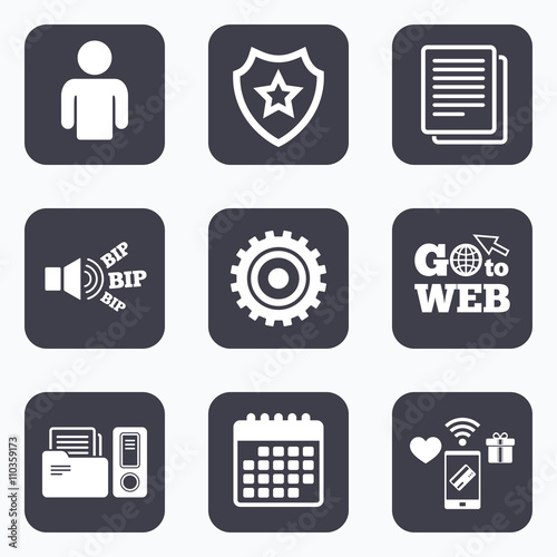 Accounting workflow icons. Human documents.