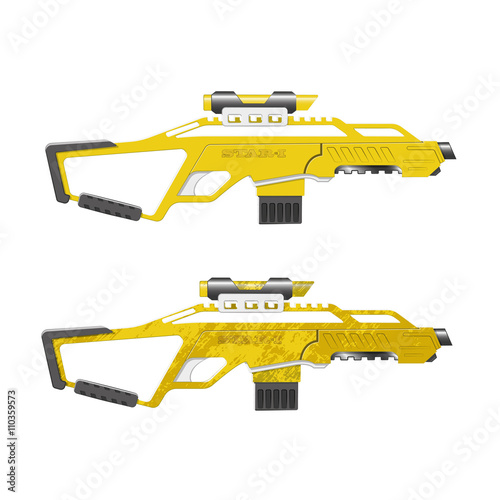 Assault rifle in cartoon style. Game's weapon