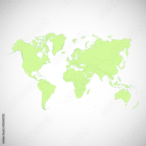 World map countries colorful. Vector illustration.