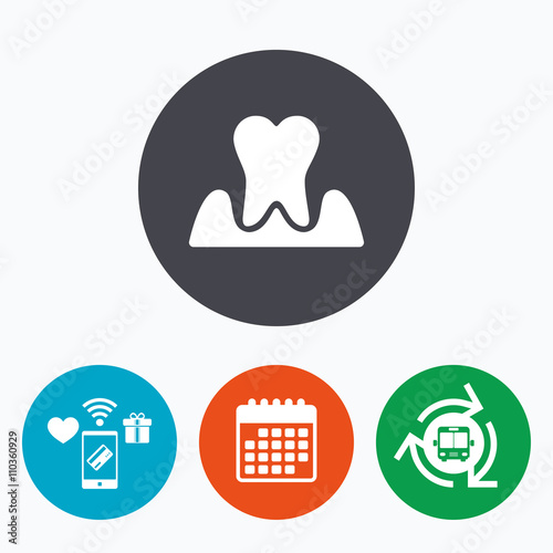 Parodontosis tooth sign icon. Dental care symbol