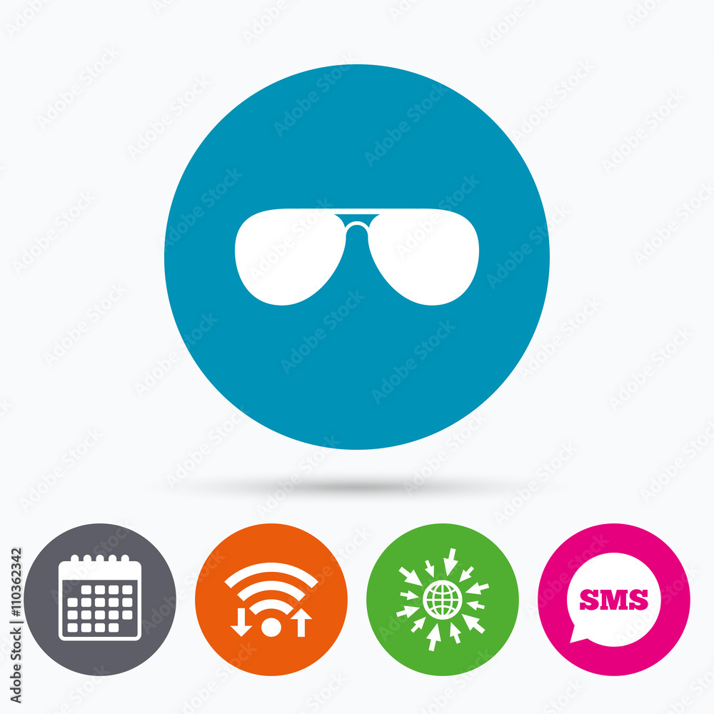 Aviator sunglasses sign icon. Pilot glasses. Aviator sunglasses sign icon. Pilot glasses.