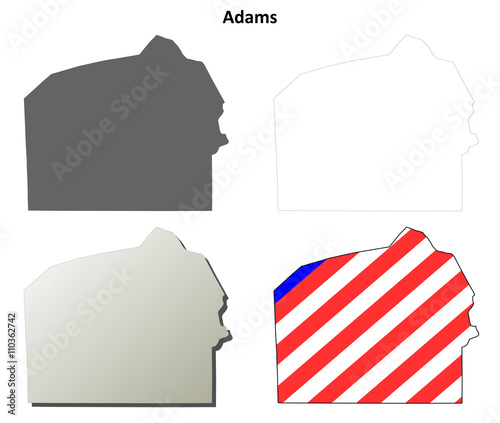 Adams County, Pennsylvania outline map set