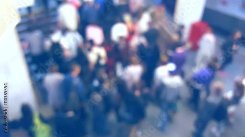 Wallpaper Mural Crowd of people climb the stairs at the metro station, blurred background Torontodigital.ca