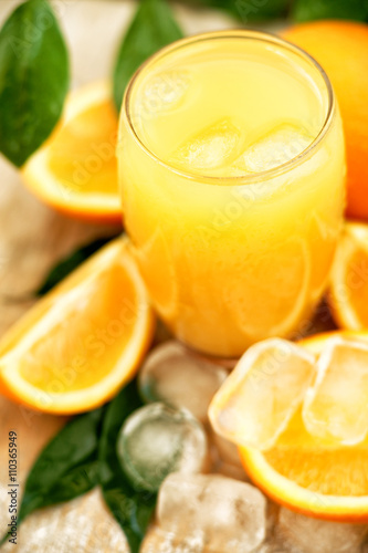 Orange juice with ice