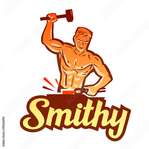 smithy vector logo. blacksmith or farrier icon