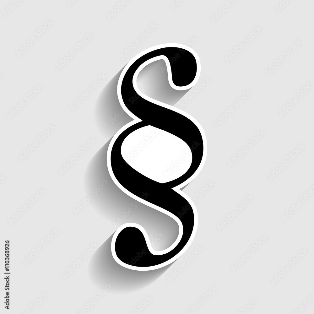 Paragraph sign. Sticker style icon Paragraph sign. Sticker style icon