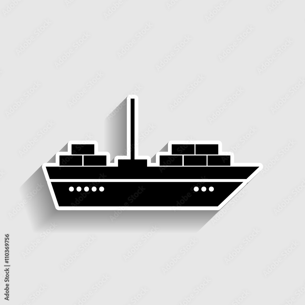 Ship sign. Sticker style icon