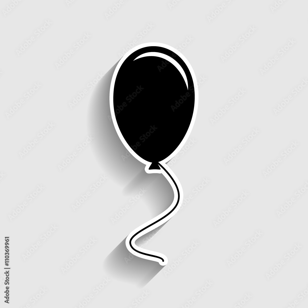 Balloon sign. Sticker style icon Balloon sign. Sticker style icon
