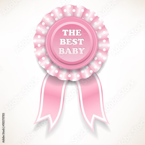 pink baby order of the white polka dots. vector illustration