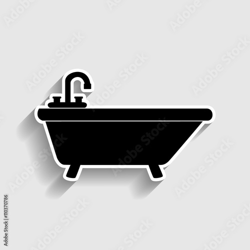 Bathtub sign. Sticker style icon